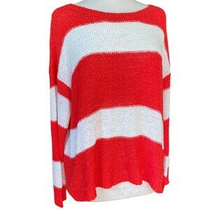 NWT Mud Pie Tommy Striped Knit Sweater Lightweight Oversized Lagenlook Fall-S/M